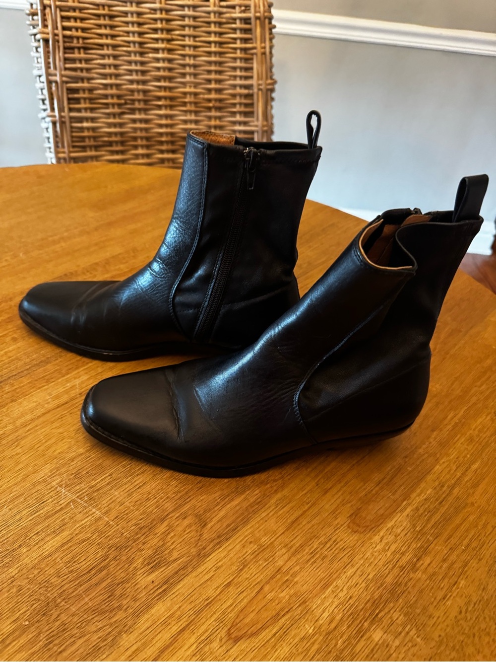 Madewell Idris Black Leather Women's Booties